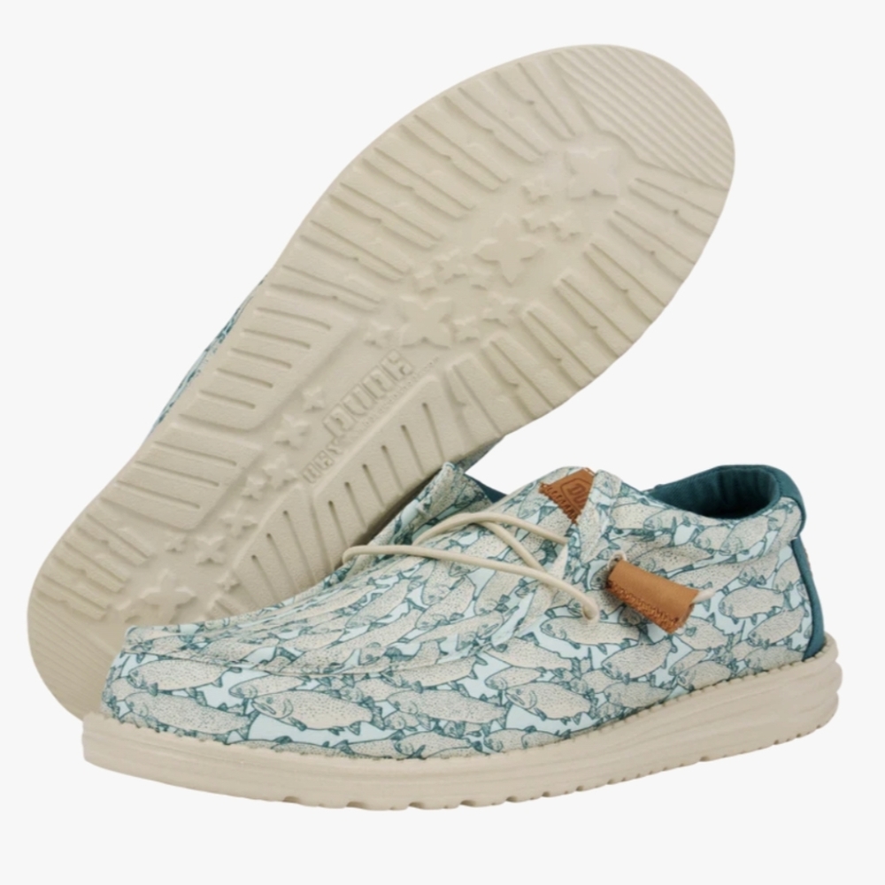 HEY DUDE LIGHT BLUE  FISH CAMO